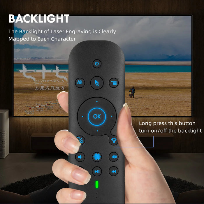 2.4G Voice Remote Control For Android Tv Box - Backlit Air Mouse With Ir Learning