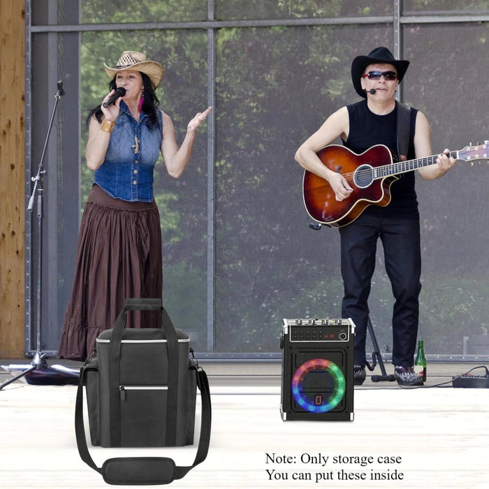 Karaoke Bag / Carrying Case Compatible With Jyx-S55 / For Jyx 69Bt Ms69 Karaoke Machine With Two Wireless Microphones Holder