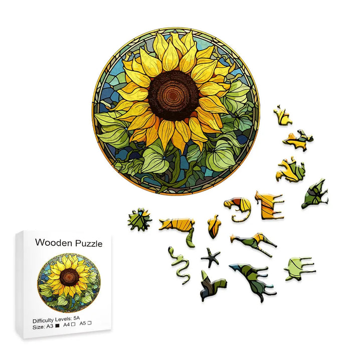 Small Town Sunflower Wooden Puzzle