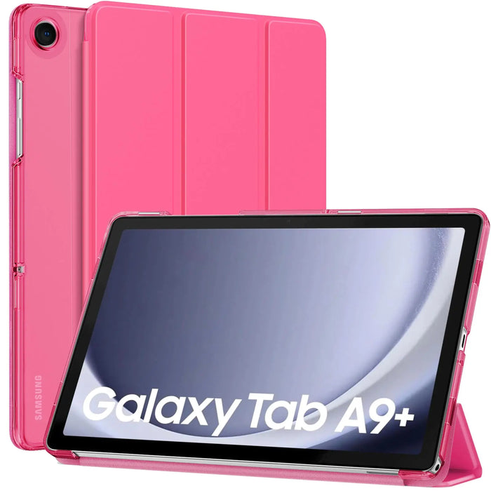 For Galaxy Tab A9 Plus 11 Inch 2023 Slim Stand Protective Smart Case With Hard Pc Translucent Back Shell