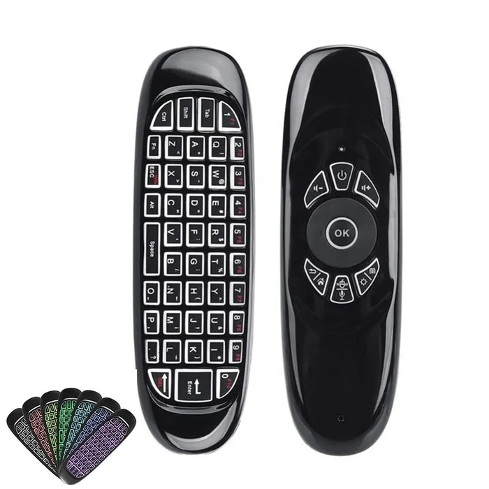 2.4G Rf Voice Air Mouse C120 - 7 Colour Backlight Mini Keyboard For Android Tv Box