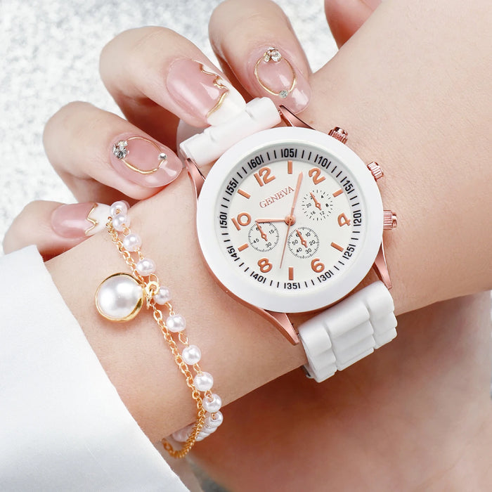 2 Piece Fashion Watch Bracelet Set for Women