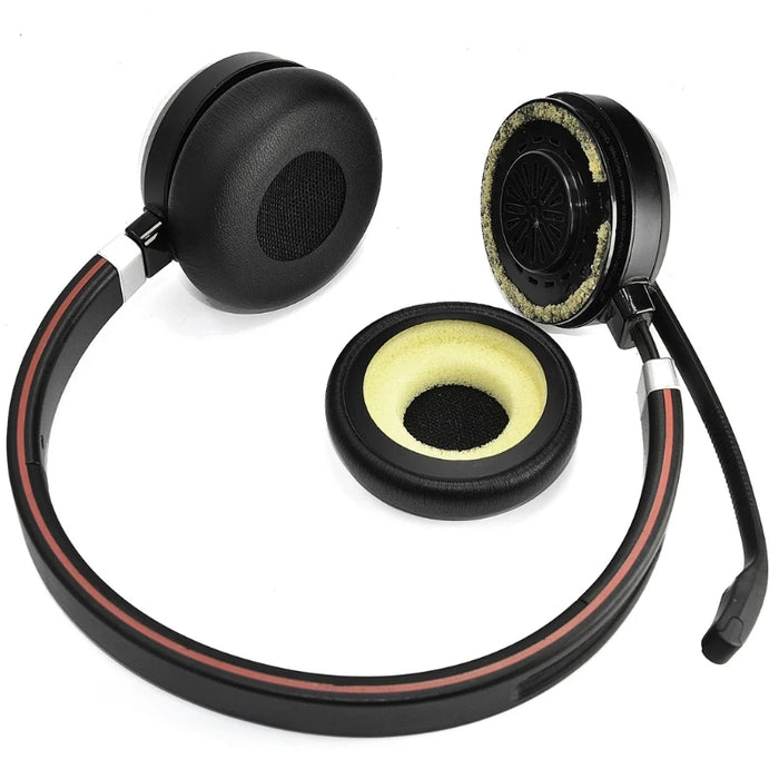 Pair of Protein Leather Ear Cushions For Jabra Evolve Headphones