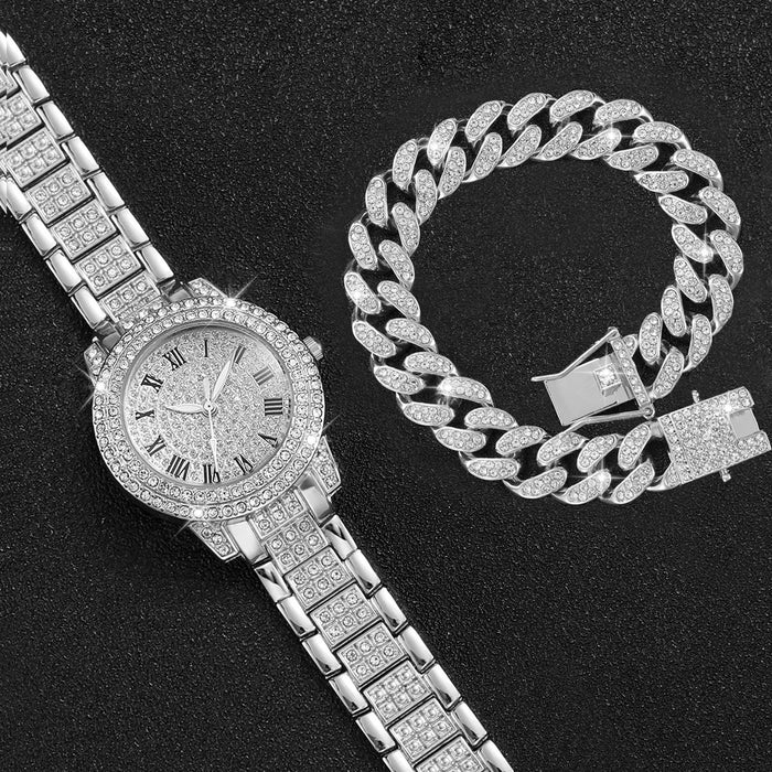 2 Piece Gold Diamond Watch Set