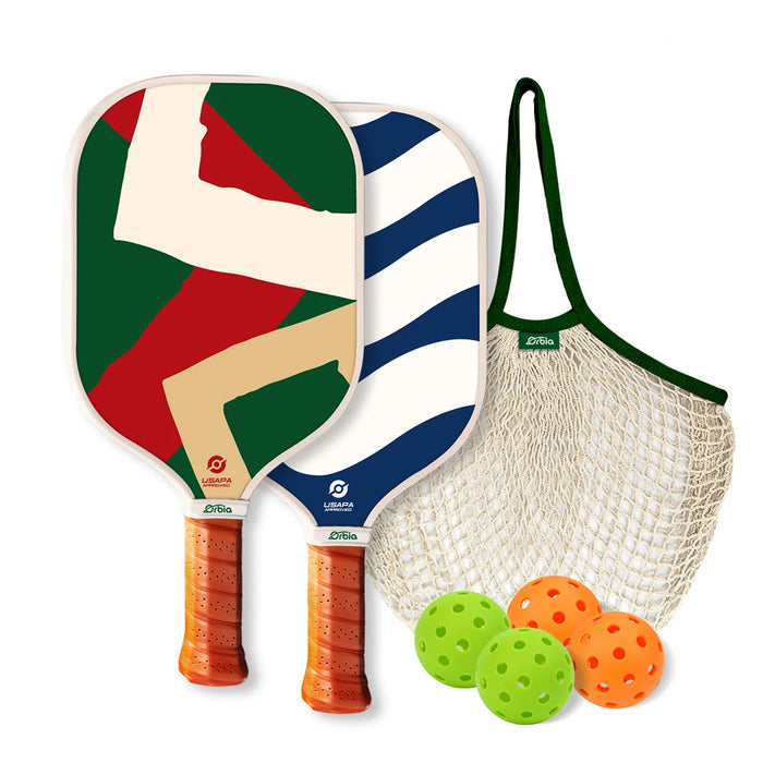 USAPA Approved Pickleball Paddle Set 2 Paddles 4 Balls Net Bag Indoor / Outdoor