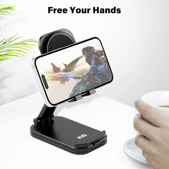 Foldable Phone Stand Makeup Mirror Adjustable Angle