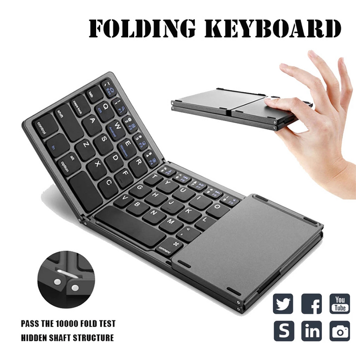 Portable Triple Folding Keyboard For Windows Android Ios - B033