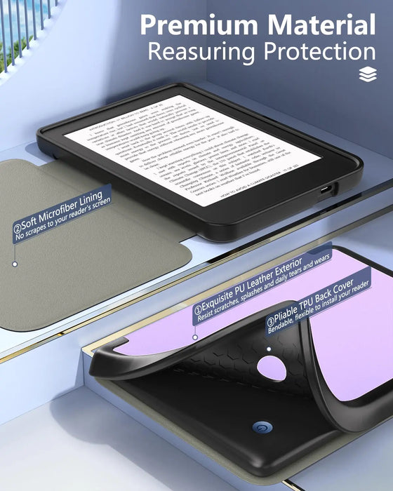 For Kobo Clara 2E 6"2022 Release 6 Inch E-Book Soft Tpu Ultra Slim Lightweight Anti-Scratch Smart Case