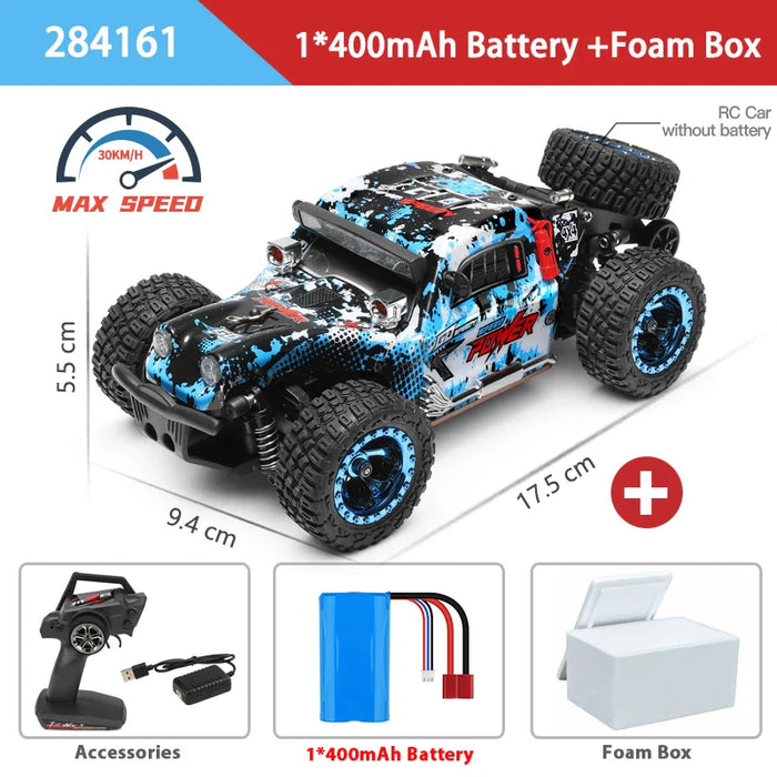 1 28 4wd Rc Car W/ LED Lights 30km/h Off Road Drift Vehicle