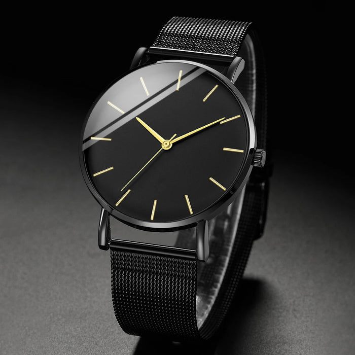 Thin Stainless Steel Quartz Watch