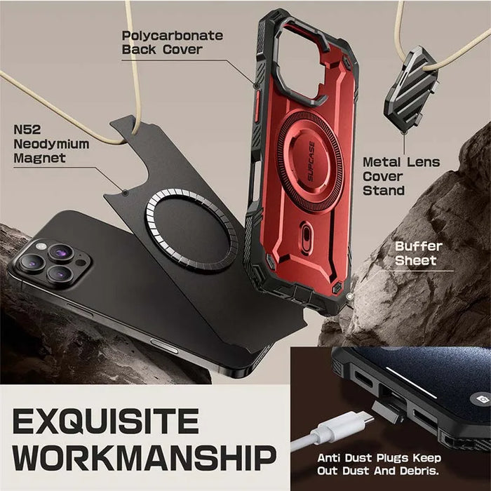 For Iphone 16 Pro 6.3" Ub Mag Xt Heavy Duty Rugged Strong Magnetic Phone Case With Camera Cover