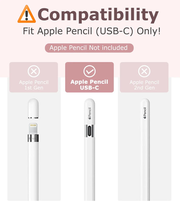 For Apple Pencil Usb-C Protective Skin Pencil Sleeve Case With Anti Lost Caps Usb-C Charging & Pencil Holder