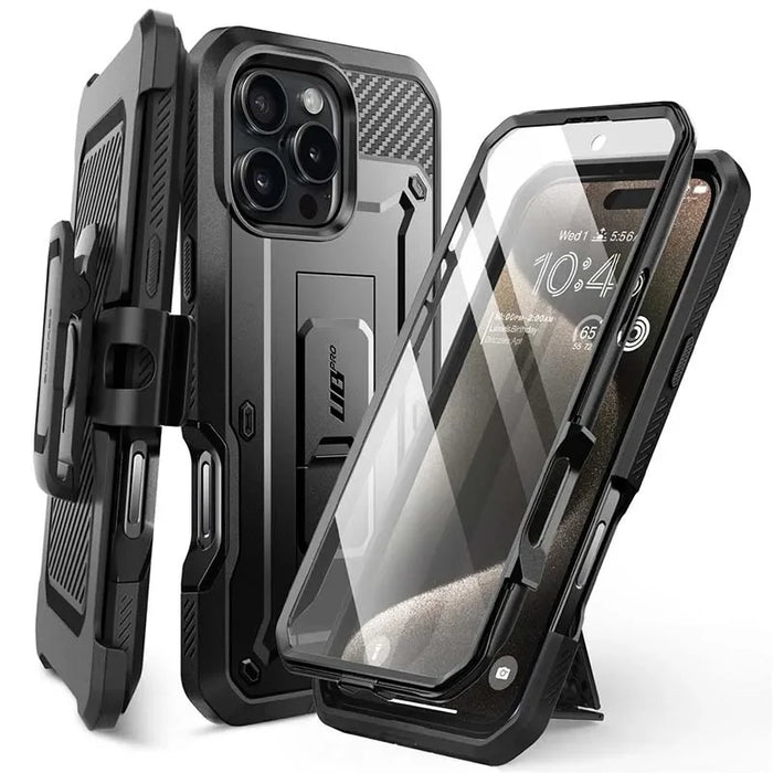 For Iphone 16 Pro 6.3" Ub Pro Full-Body Rugged Heavy Duty Phone Case With Built-In Screen Protector