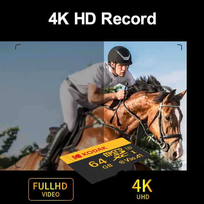 Kodak 64gb Micro Sd Card Class 10 Tf Flash 32gb / 128gb / 256gb / 512gb U3 V30 A1 Car Camera / Pc / Phone