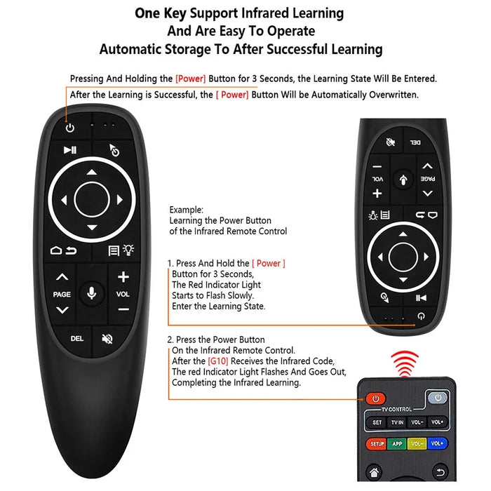 Universal Voice Remote Control - 2.4G Wireless Backlit With Gyroscope Air Mouse For Android Tv Pc