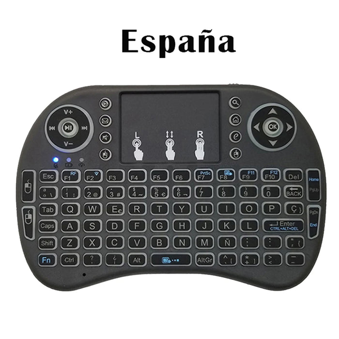 Backlit Mini Wireless Keyboard For Pc Android Tv Box - 2.4G Air Mouse With Touchpad - I8 Arabic French Spanish Russian