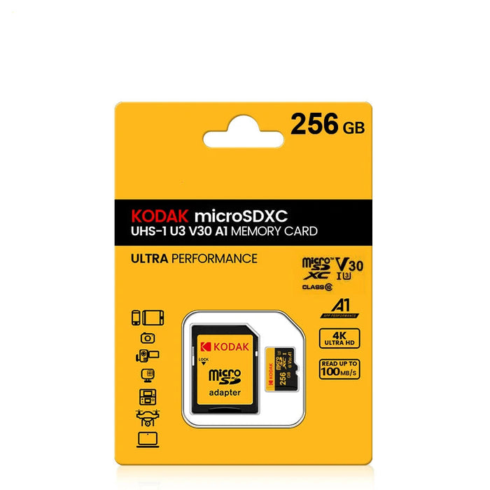 Kodak 64gb Micro Sd Card Class 10 Tf Flash 32gb / 128gb / 256gb / 512gb U3 V30 A1 Car Camera / Pc / Phone