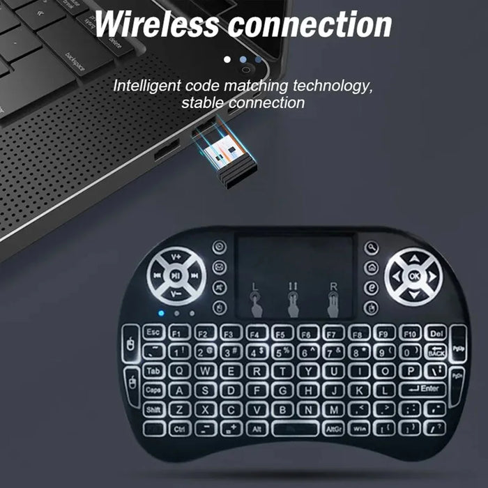 7 Colour Backlit Mini Wireless Keyboard For Android Tv Box Pc