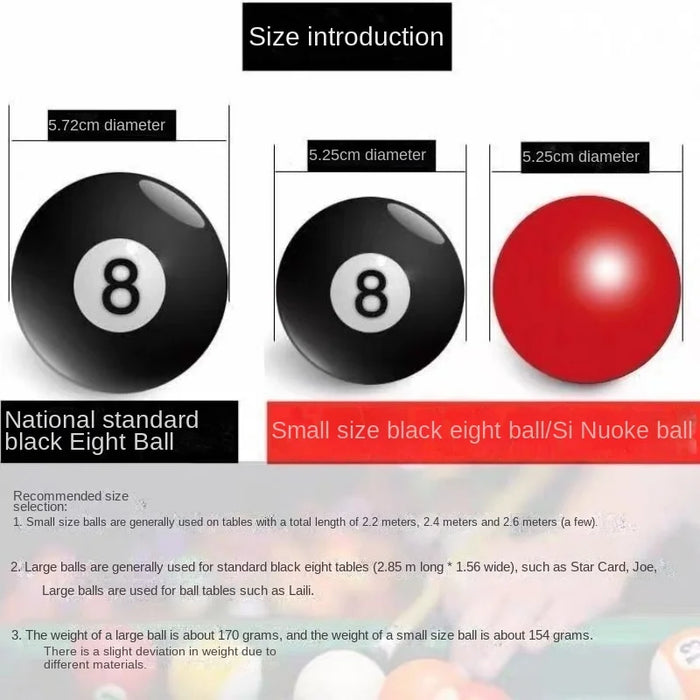 Black Crystal Resin Material Production Standard Large Scale Billiards Balls