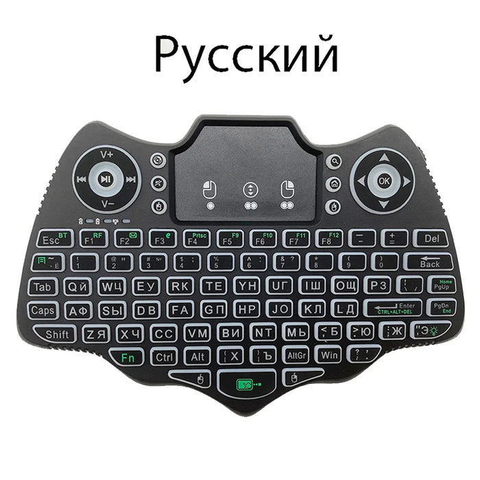 V18 Mini Wireless Keyboard - 2.4G Bt Touch 7 Colour Backlit French / Spanish / Russian Air Mouse - Android Tv Box Gift