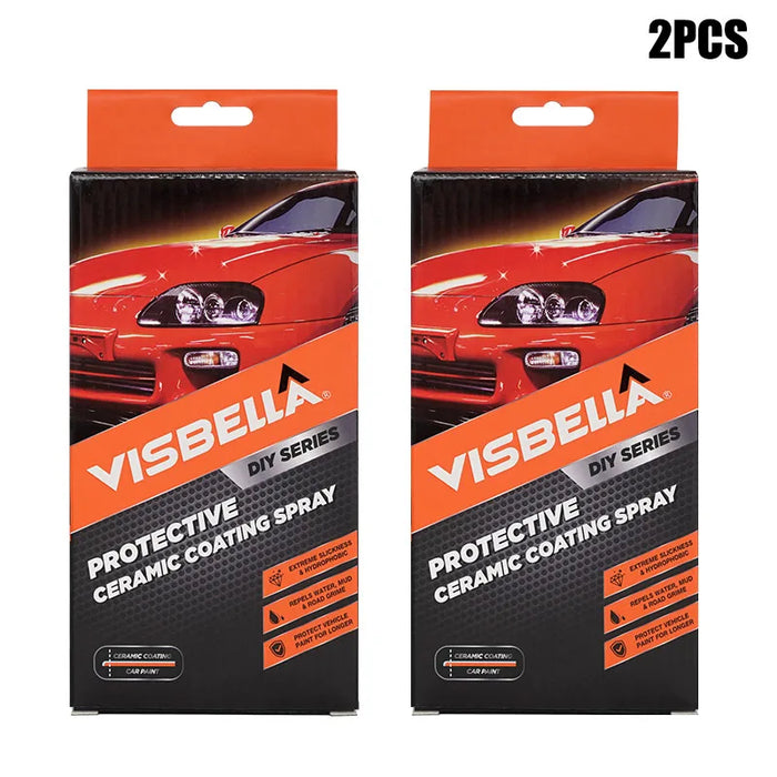 2Pc Nano Ceramic Car Coating Kit Glossy Finish