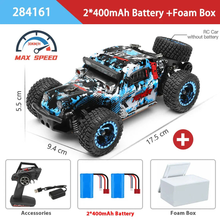 1 28 4wd Rc Car W/ LED Lights 30km/h Off Road Drift Vehicle