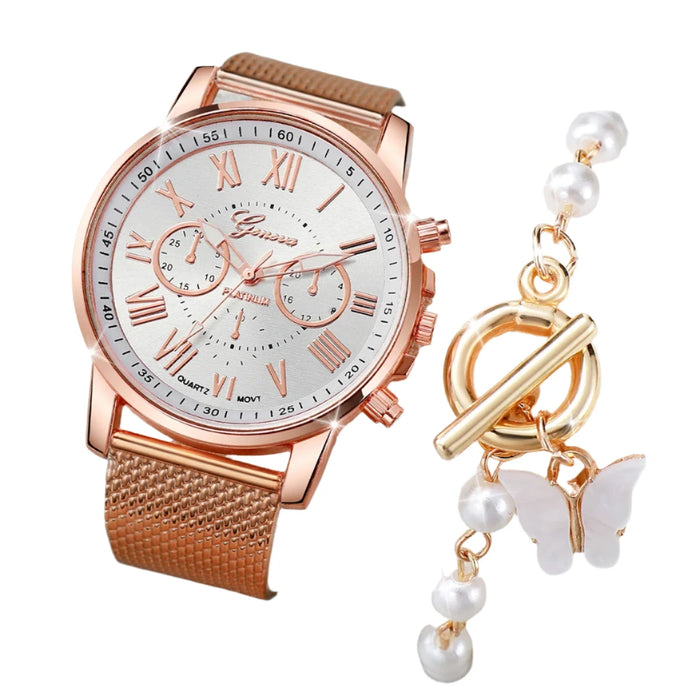 2 Piece Fashion Watch Bracelet Set