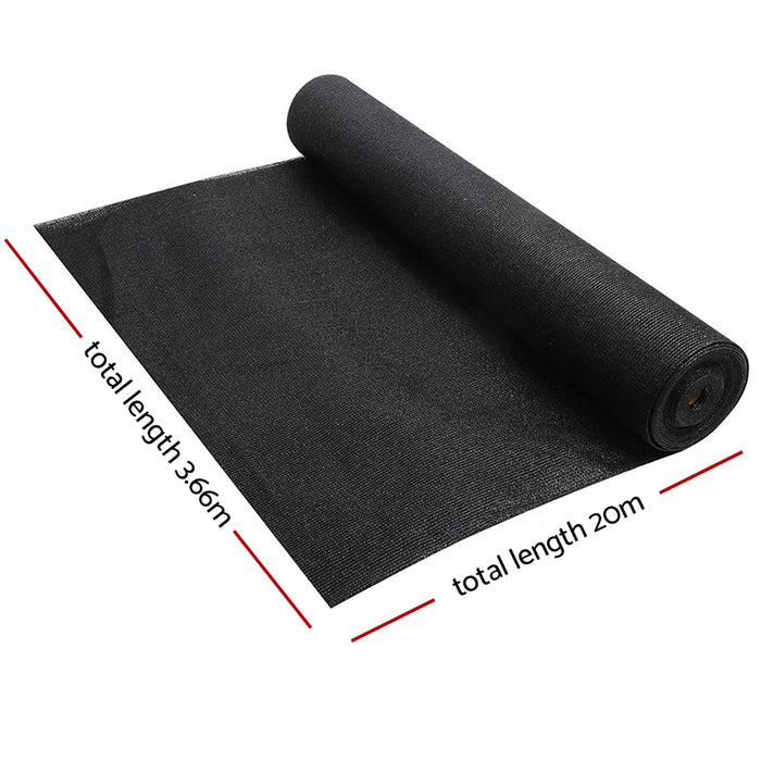 NZ LOCAL STOCK - 50% Shade Cloth 3.66X20M Shadecloth Sail Heavy Duty Black