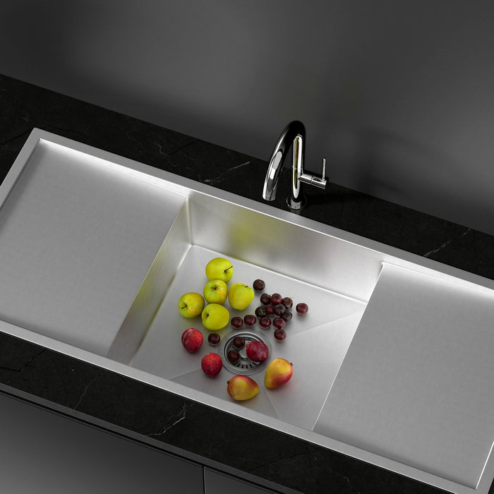 Kitchen Sink Basin Stainless Steel Under/Top/Flush Mount Bowl 122X45Cm