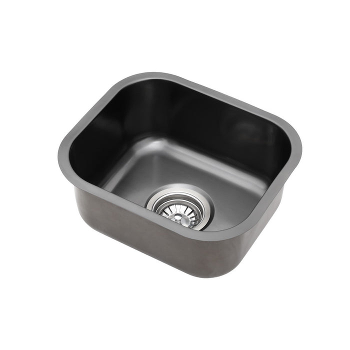 Kitchen Sink 30X36Cm Stainless Steel Nano Basin Single Bowl Black