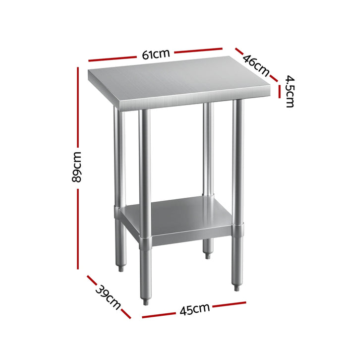 Stainless Steel Kitchen Benches Work Bench 610X457Mm 430