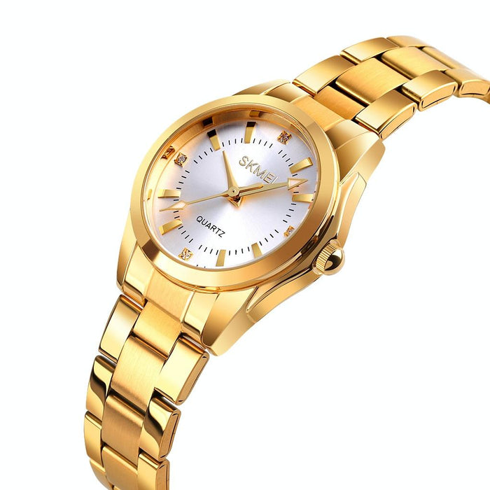 1620 Delicate Rhinestone Creative Casual Waterproof Quartz Women Steel Strap Watch