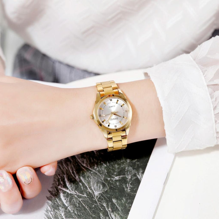 1620 Delicate Rhinestone Creative Casual Waterproof Quartz Women Steel Strap Watch