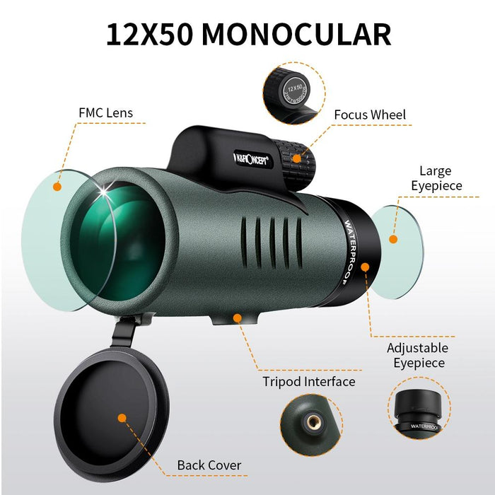 Kf33.008 K&F Concept Bak4 Prism Ip68 Waterproof Compact Monocular Scope