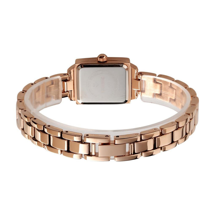 1407 Business Fashion Diamonds Delicate And Elegant Square Zinc Alloy Quartz Watch For Women Rose Gold