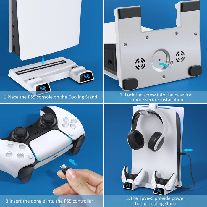 Vertical Cooling Stand Game Slot For Ps5