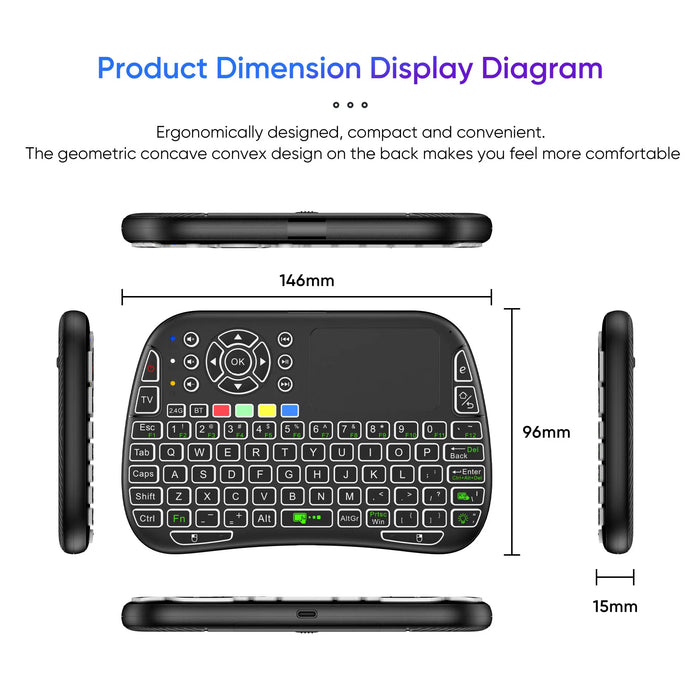 Wireless Keyboard With Backlit Voice Control And Touchpad For Android Tv Box And Pc