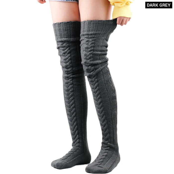 Wool Thigh High Socks For Women