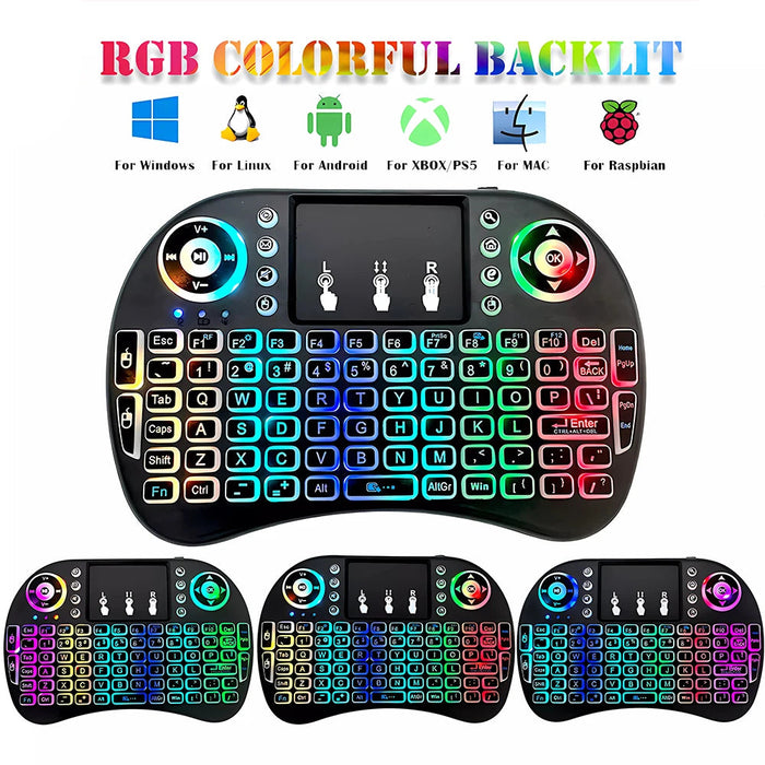 Mini Wireless Keyboard 2.4G Backlit Air Mouse For Android Tv Box Pc