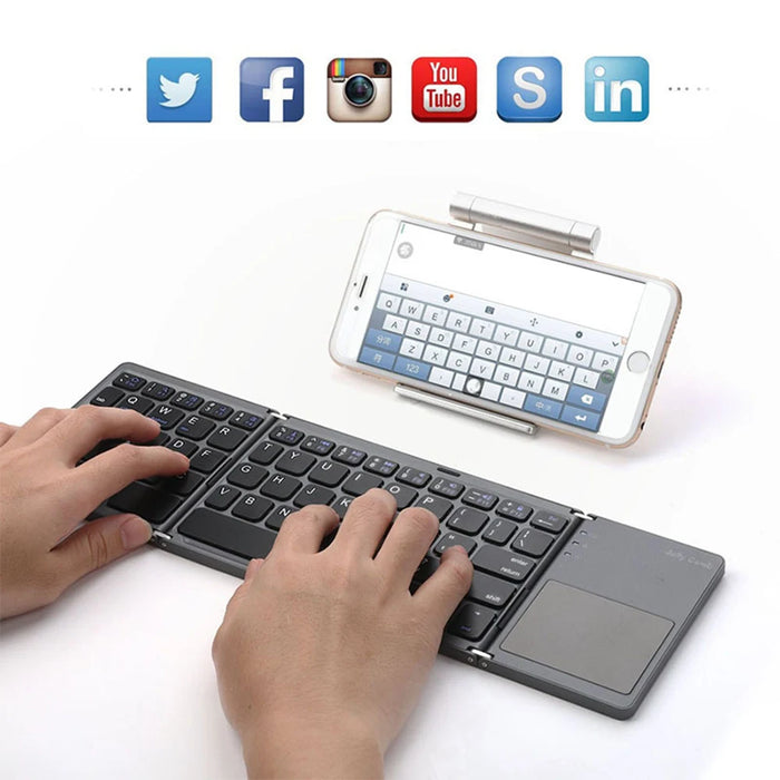 Portable Triple Folding Keyboard For Windows Android Ios - B033