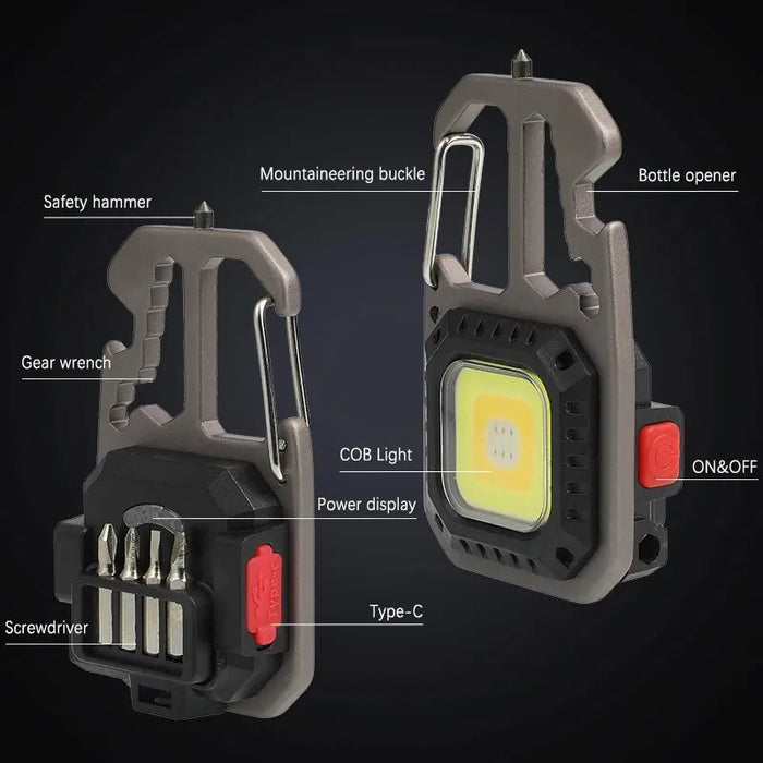 8 Mode Rechargeable LED Keychain Light for Outdoor Use