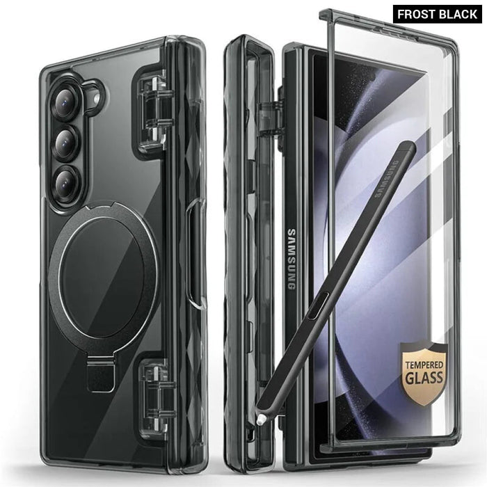 For Samsung Galaxy Z Fold 6 Cosmo Full Protective Hinge Protection Magnetic Case With Magsafe Stand & S Pen Holder