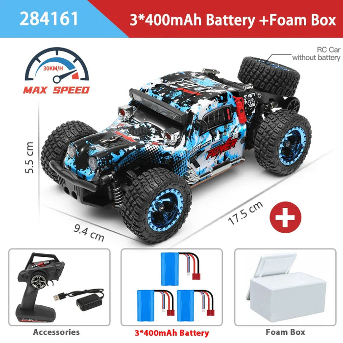 1 28 4wd Rc Car W/ LED Lights 30km/h Off Road Drift Vehicle