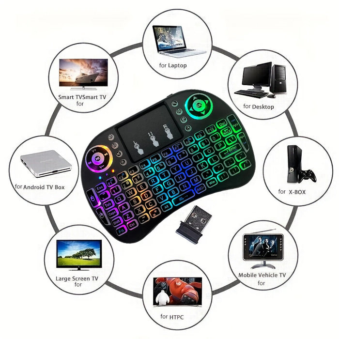 Mini Wireless Keyboard 2.4G Backlit Air Mouse For Android Tv Box Pc