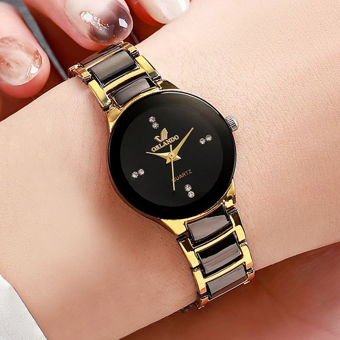 Stainless Steel Rhinestone Watch