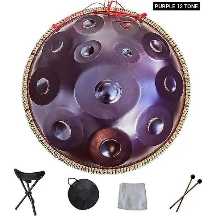 440Hz 9 10 12 14 Tone D Minor Handpan Steel Tongue Purple Drum For Meditation Yoga