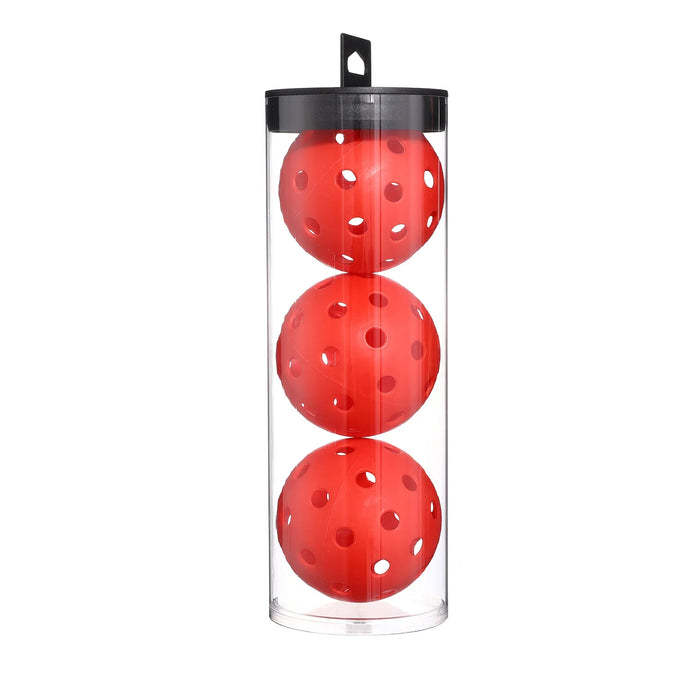 3 Piece Outdoor Pickleball Balls 40 Holes 74Mm Standard Size Plastic Box