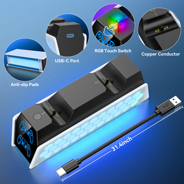 Fast Charging Stand For Ps5 Controllers Led Indicators