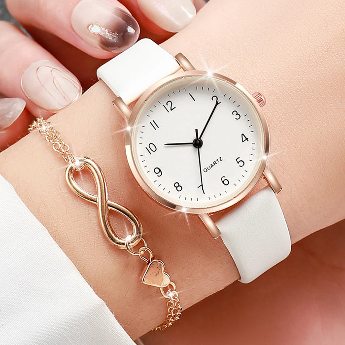 2 Piece Fashion Watch Bracelet Set for Women