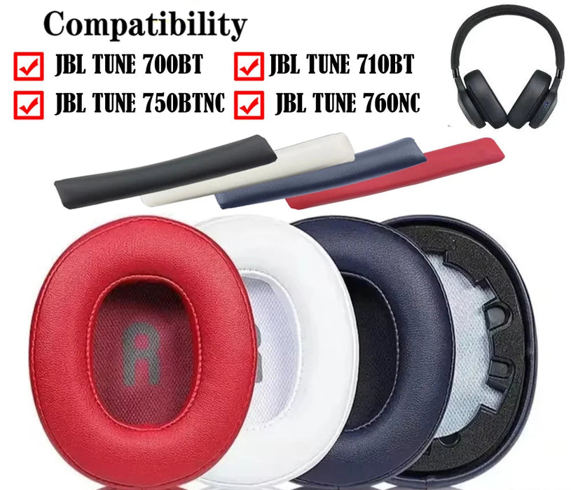 Pair of Soft Foam Ear Pads For Jbl Tune T700Bt T710 T750Btnc T760Nc Portable Replacement Cushions